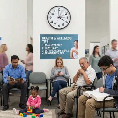 Diverse Patient Waiting Room Experience - Healthcare Clinic Scene