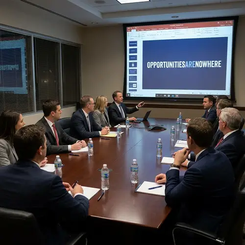 Seize Opportunities Now: Business Boardroom Presentation
