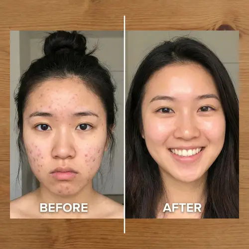 Asian Woman Acne Transformation Photos | Clear Skin Before After