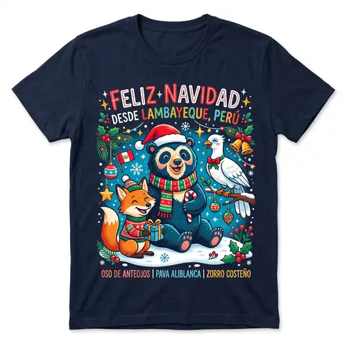 Festive T-Shirt Design with Lambayeque Wildlife