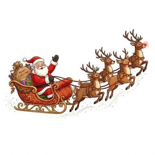 Santa Claus with Reindeers | Festive Image