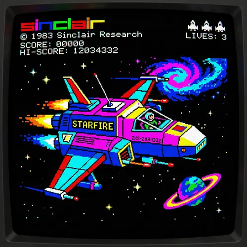 ZX Spectrum Style Spaceship Graphics