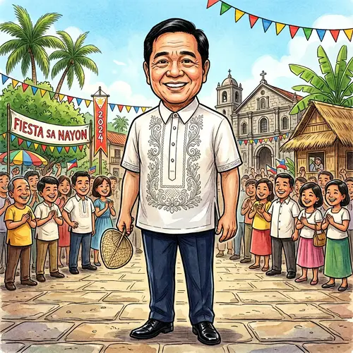 Traditional Filipino Barong Tagalog Caricature Art