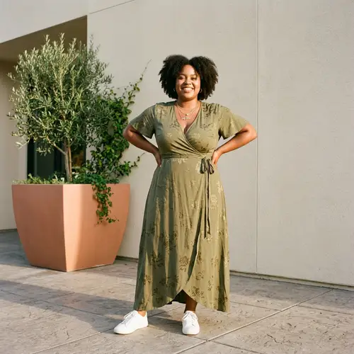 Body Positivity: Confident Woman Embracing Her Beautiful Figure