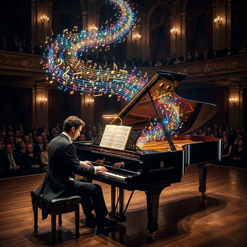 Elegant Musical Notes from a Grand Piano Symphony