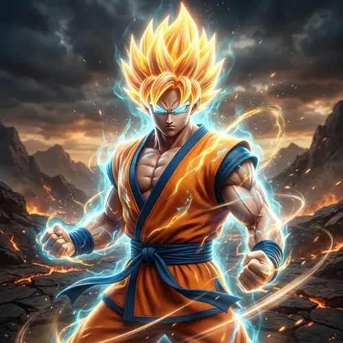 Powerful & Swift Spiky Yellow-Haired Martial Artist Character