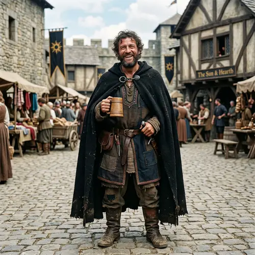 Charismatic Nilfgaardian Peasant in Black Cloak