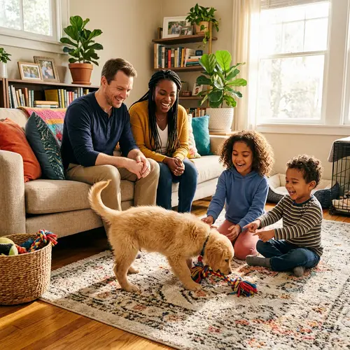 Vibrant Puppy Play: First Day Joy