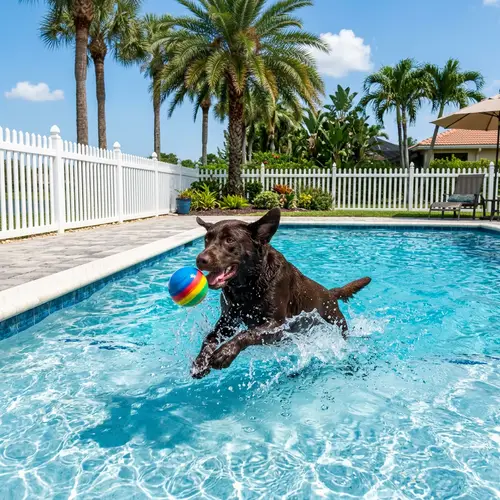 Playful Dog Splashing in Pool - Fun Moments