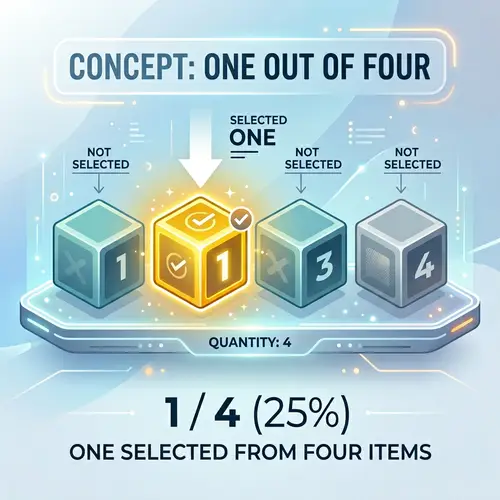 One out of Four - Illustrating a Concept