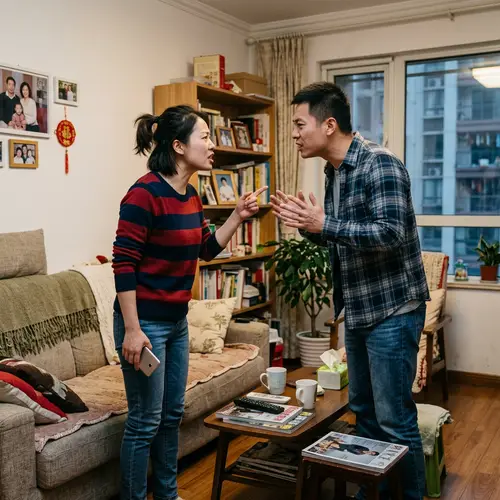 Chinese Couple Heated Conversation