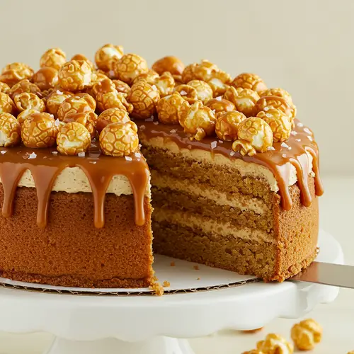 Caramel Popcorn Cake Recipe