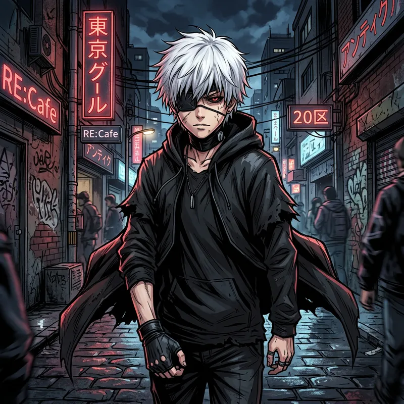 Ken Kaneki Webtoon Illustration Style