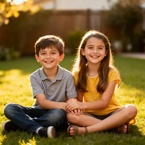 Family with Two Kids - Cherished Moments