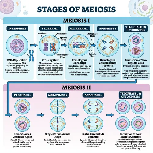 Stages of Meiosis Explained: Interphase to Telophase 2