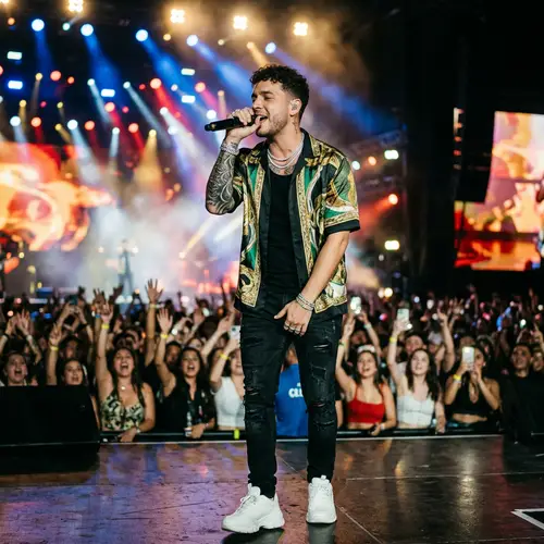 Passionate Latino Male Singer on Stage | Concert Performance