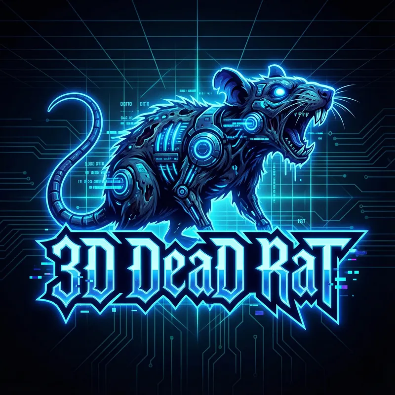 3D DeaD RaT Cyberpunk Logo Design