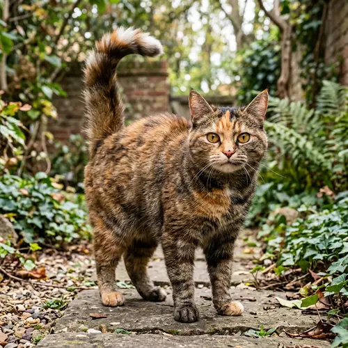 Spirited and Feisty Cat with Bold Stance and Expressive Face