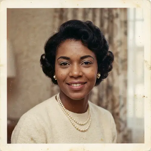 Vintage Headshot of a 25-Year-Old African American Woman