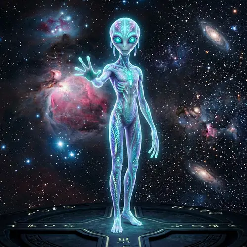 Extraterrestrial Being in Outer Space: Enigmatic Alien Encounter