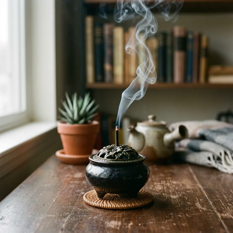 Smoke Rising from Incense Burner - Captured Moment Smoke Rising from Incense Burner - Captured Moment