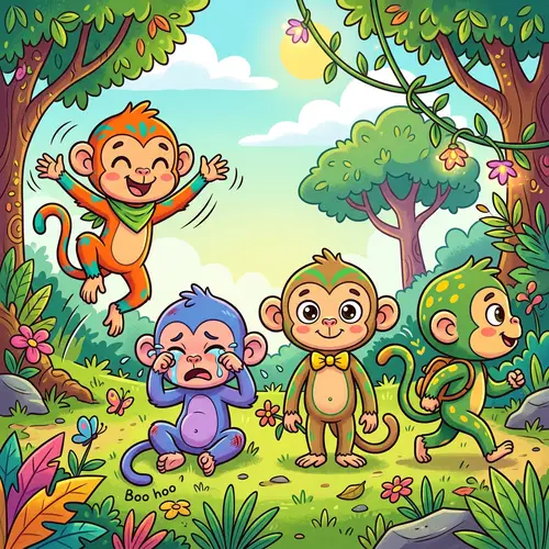 Colorful Baby Monkeys | Joy, Sadness, Curiosity & Liveliness
