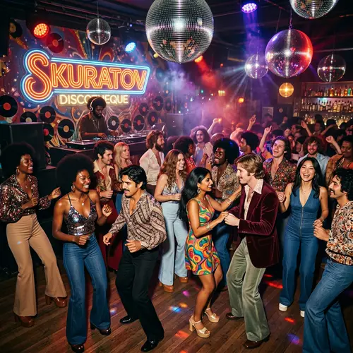 70s Disco Party with Skuratov Inscription - Groovy Dancefloor Energy