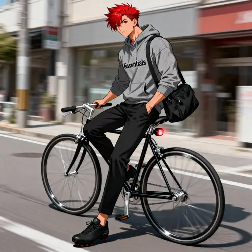 Stylish Manhwa Character with Red Hair
