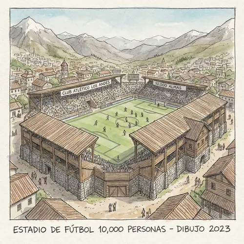 Drawn Football Stadium for 10,000 Spectators