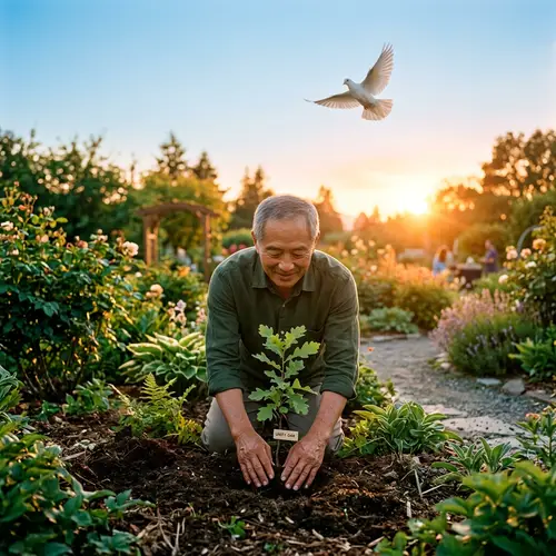 Spiritual Serenity in a Peaceful Garden | Stewardship Symbolized