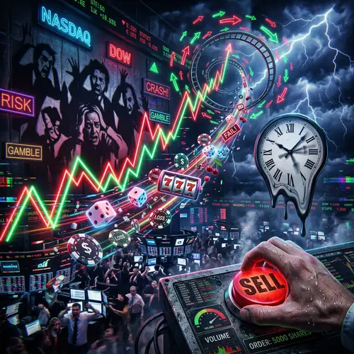 Surreal Stock Market Mayhem: Neon Chaos