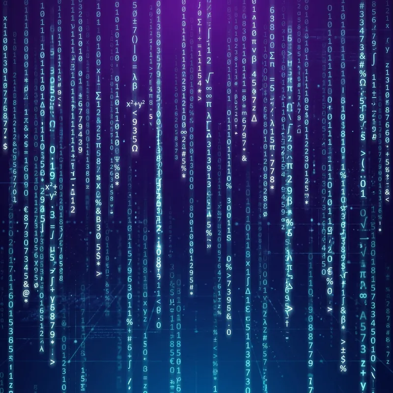 Matrix Inspired Background with Violet to Blue Gradient