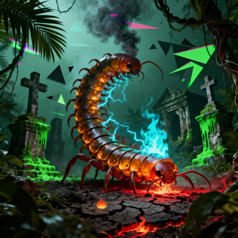 Fiery Jungle Centipede: Hard Phonk Beats