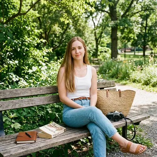 Casual Summer Vibes: Young Woman in Nature