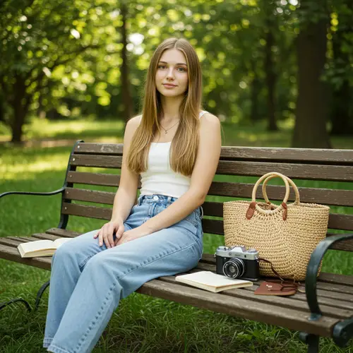 Casual Summer Vibes: Young Woman in Nature