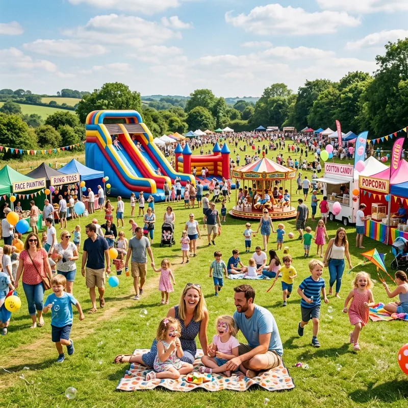 Vibrant Family-Friendly Fairytale on Grassy Field