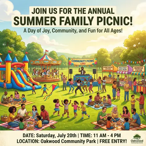 Family Picnic on Large Grassy Field | Fun Attractions for Kids