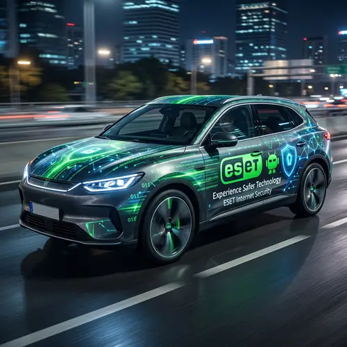 ESET Internet Security Car Advertisement for Xiaomi SU7