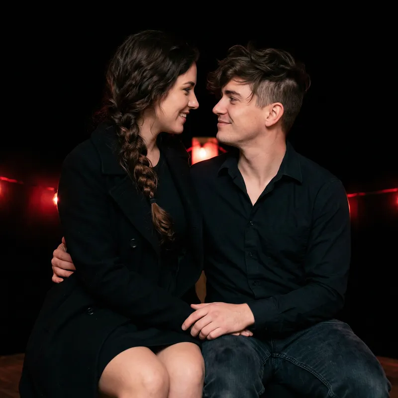 Enchanting Tender Romantic Scene: European Woman & American Man Love Embrace Enchanting Tender Romantic Scene: European Woman & American Man Love Embrace