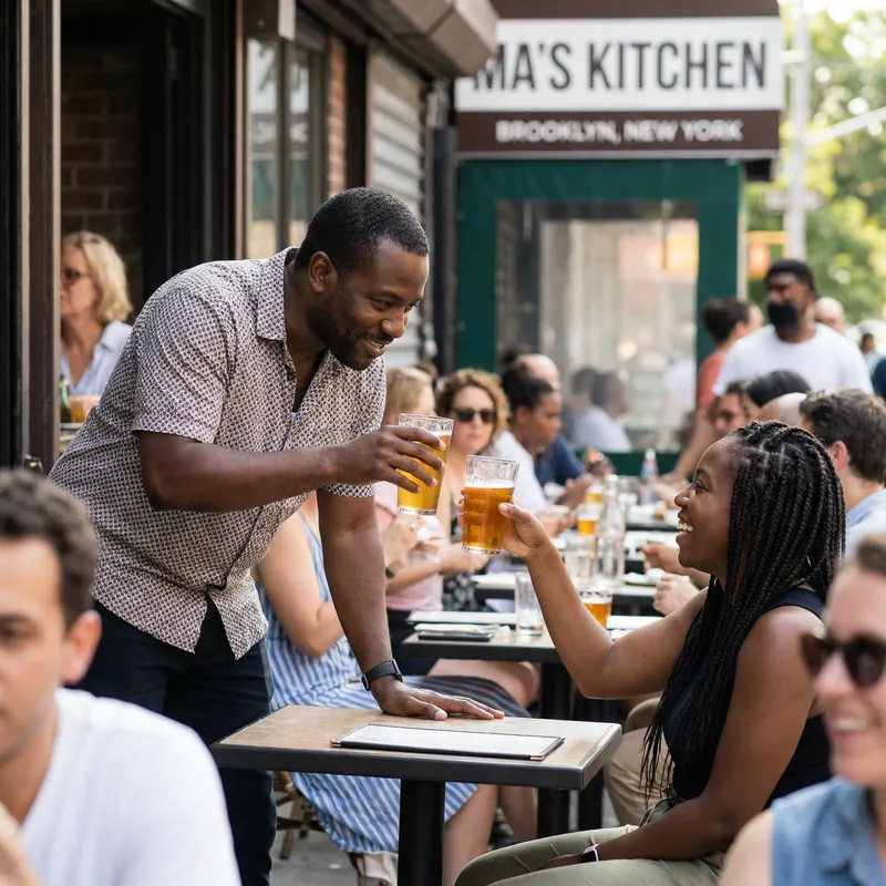 Man Toasting Lady into Friendship - Black American/African Origin
