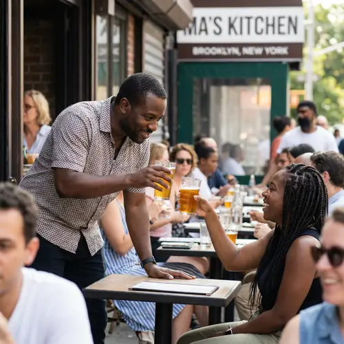 Man Toasting Lady into Friendship - Black American/African Origin
