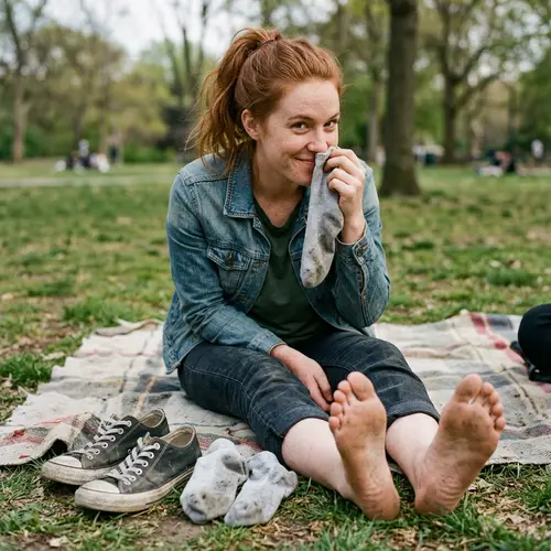 Redheaded Woman with Dirty Socks: A Unique Perspective