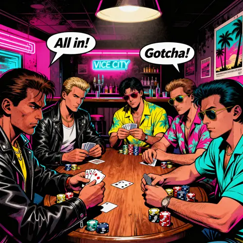 GTA Vice City Style Poker Comic Art