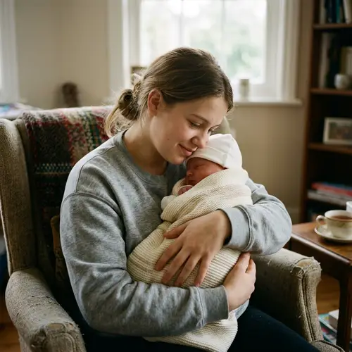Young Mother Holding Her Baby - A Cherished Moment