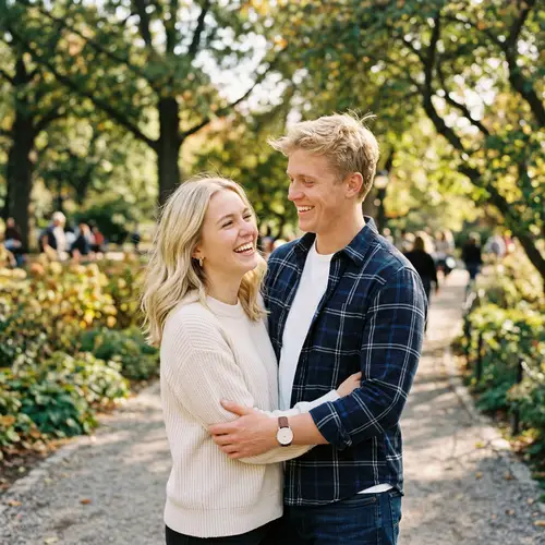 Blonde-Haired Couple: Romantic Photo of a Young Man and Woman