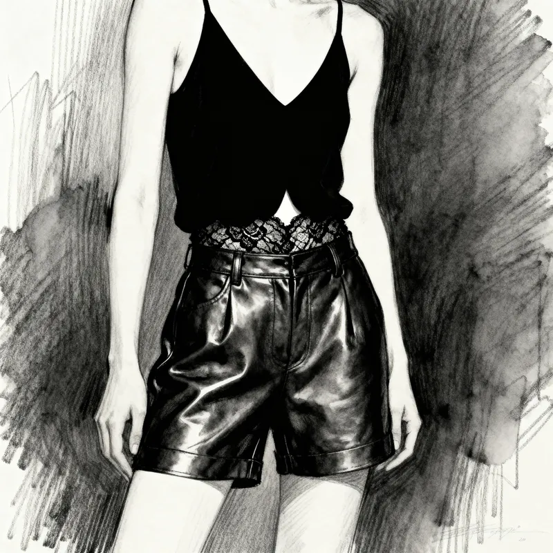 Stylish Long Leather Bermuda Shorts Design