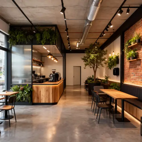 Organic-Industrial Coffee Shop Design Ideas