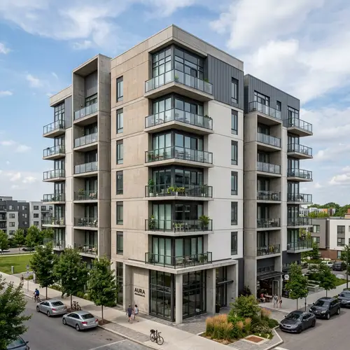 Modern Concrete Apartment Building Design
