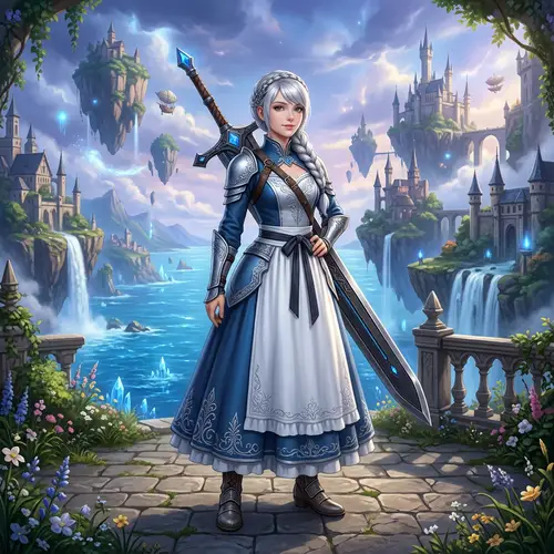 Elegant Noelle-Inspired Fantasy Character Art