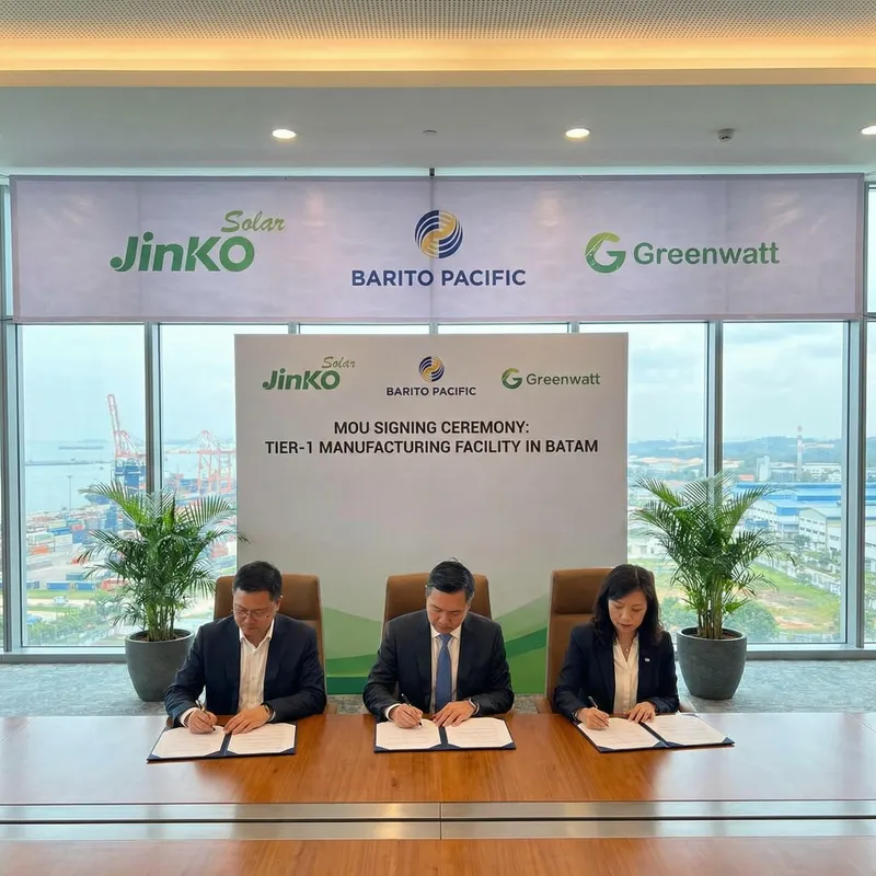 Jinko, Barito Pacific & Greenwatt Launch Batam Facility